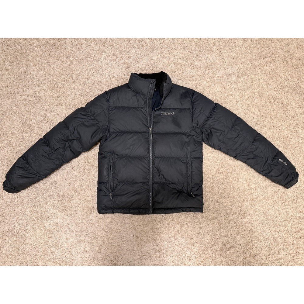 Marmot Mens 650-Fill Down Puffer Jacket Black Small Quilted Winter Coat